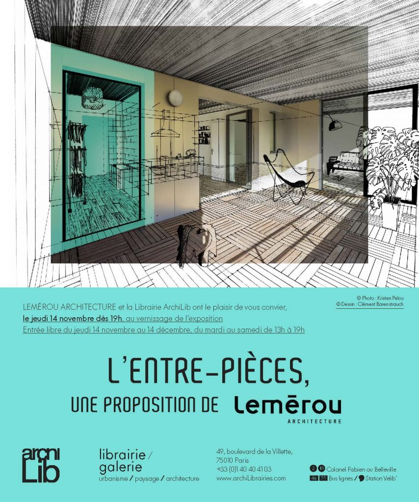 Exposition « L’entre-pièces » du 14 novembre au 14 décembre 2019