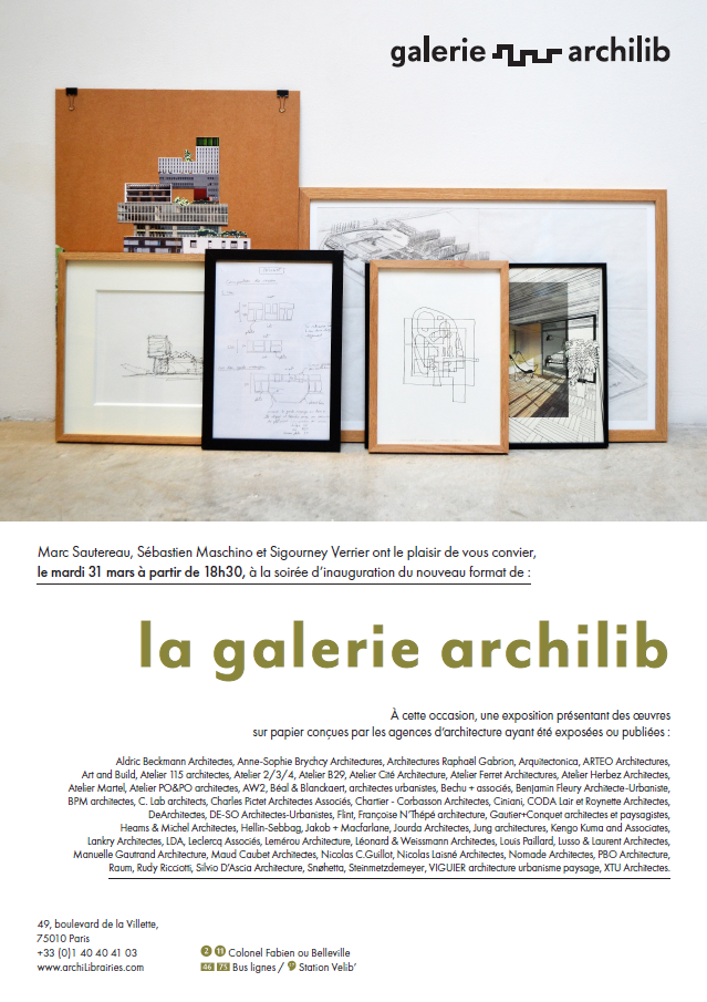 Exposition et vente de dessins – archiLib Paris